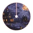 thumbnail image 1 of Rateoe Mystery House Halloween Night Pattern Christmas Tree Skirt with Ties, Christmas Tree Decorations, Farmhouse Christmas Decor Xmas Holiday Decorations-30", 1 of 6