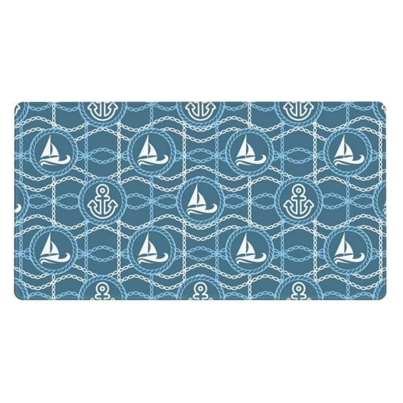 Rateoe Nautical Print Mouse Pad - Extended Large Gaming Mousepad,Non-Slip Stitched Edge,16x29.5 Inch