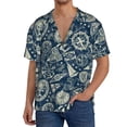 thumbnail image 1 of Rateoe Nautical Style Pattern Men's Short Sleeve Classic Shirt, Casual Short-Sleeved Shirt, Lightweight Summer Shirt, Cuban Collar Shirt,Button-Front Shirt-3X-Large, 1 of 5