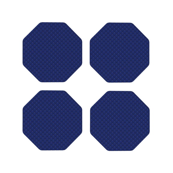 Rateoe Navy Blue Drawing Drink Coasters Set of 4 Leather Coasters Spill Protection for Table Desk,Durable and Non Slip Leather Coaster ,4 Inches Drink Mats-Octagon