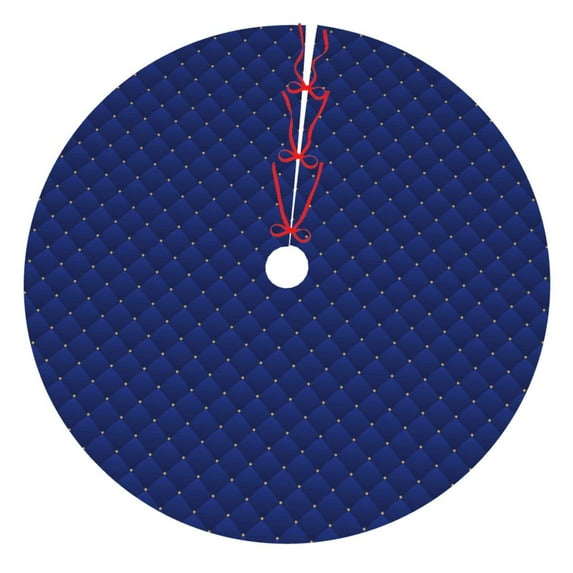 Rateoe Navy Blue Print Christmas Tree Skirt 36" for Xmas Holiday New Year Party Circle Tree Mat Ornaments Decoration