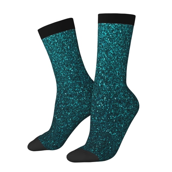 Rateoe Navy blue sparkling for Women Casual Calf Socks - Cute Crew Socks - Thin Soft Above Ankle Socks Size 5-11