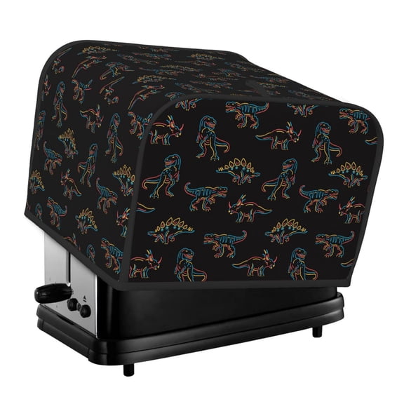 Rateoe Neon Dinosaur Pattern Toaster Covers 4 Slice Wide Slot,Bread Machine Cover,Bread Dust Cover & Fingerprint Protection,Appliance Covers