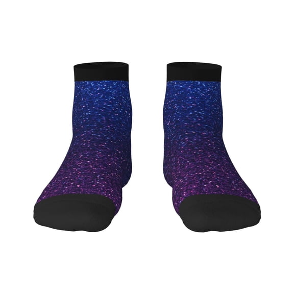 Rateoe Neon Glitter Pattern Quarter Crew Socks,Toe Seamed Ankle Socks,Cotton Cushioned Breathable Athletic Crew Sports Socks