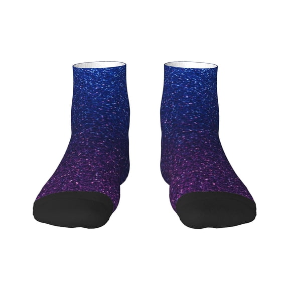 Rateoe Neon Glitter Pattern Quarter Crew Socks,Toe Seamed Ankle Socks,Cotton Cushioned Breathable Athletic Crew Sports Socks
