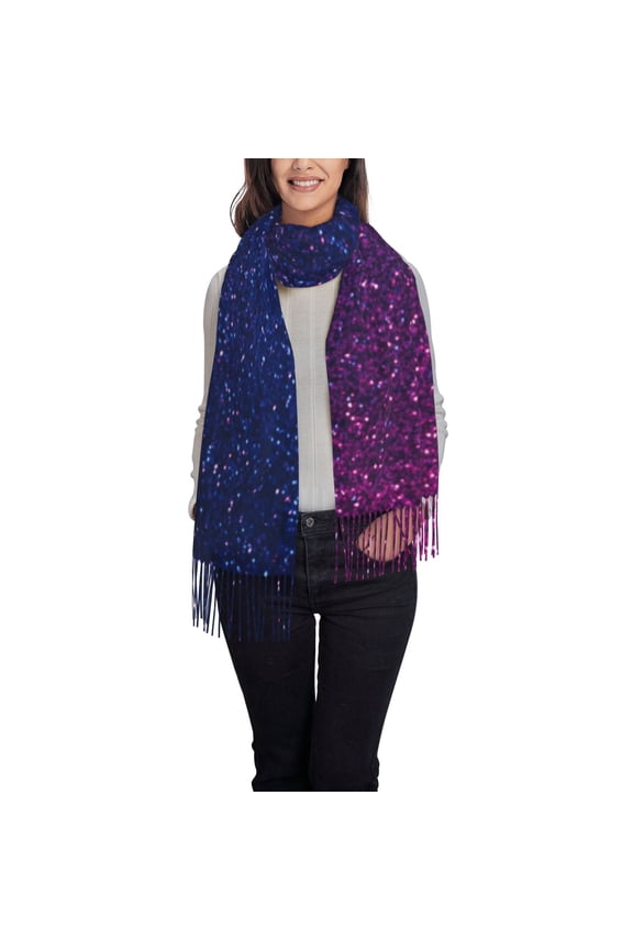 Neon Glitter Women's Traditional Scarf Wrap Tassel Shawl Fringes Neck Head Shawl Retro Scarf