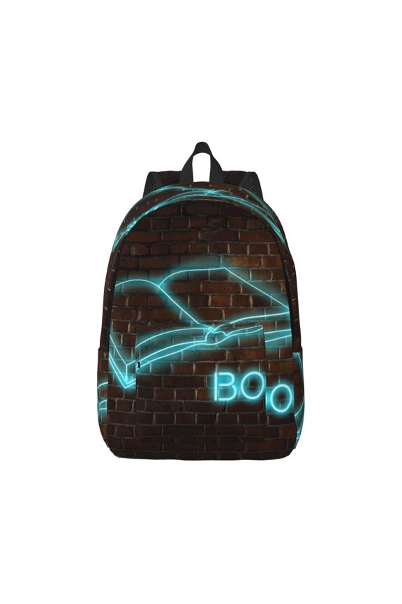 Neon Sign For Books Pattern Canvas College Laptop Backpack,Travel Daypack,Durable Rucksack Travel Notebook Bag School Backpack Book Bag for Men Women-Small