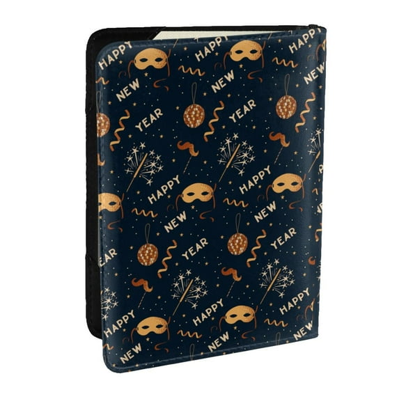 Rateoe New Year Pattern Passport Holder Wallet Leather Mulit-purpose Travel Wallet Credit Cards Case ,Passport Cover for Women Men-6.5 in