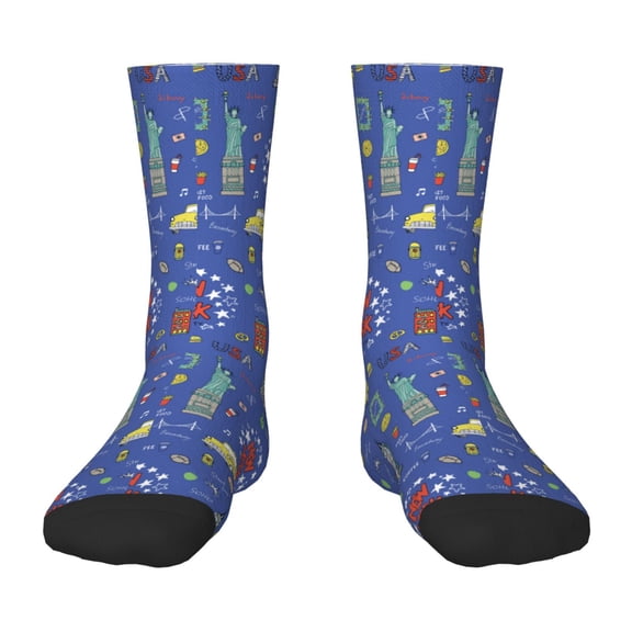 Rateoe New-York City Pattern Children's Socks, Socks Gifts ,kids Crew Soft Cotton Socks , Moisture-Wicking, Durable, Ideal for Daily Wear & Sports