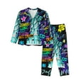 thumbnail image 1 of Rateoe New York City Pattern Womens Pajamas Set Long Sleeve Sleepwear Button Down Nightwear Soft Cotton Pj Lounge Sets-Large, 1 of 7