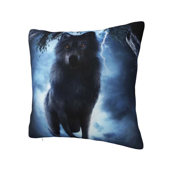 Rateoe Night Scene of Wolves Pattern Throw Pillow Cover Premium Pillow Stuffer Sham Square for Decorative Cushion Bed Couch Sofa(Pillow insert not included)