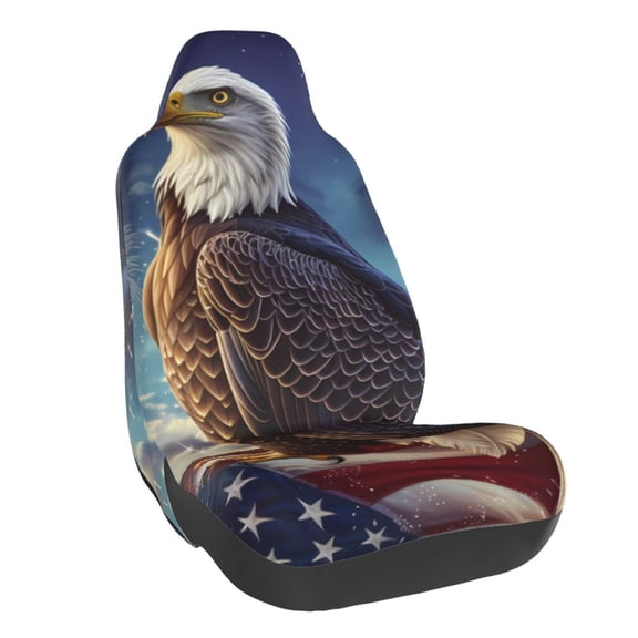 Rateoe Night Sky Bald Eagle Print Car Seat Cover,Elastic Car Seat Protector,Washable Durable Automotive Seat Cover Car Interior Accessories