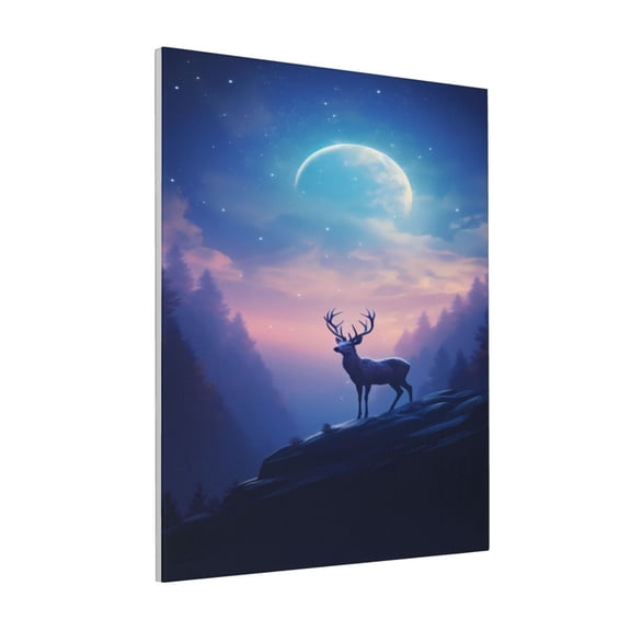 Rateoe Night Sky Elk Pattern Decorative Picture – Unique Modern Wall Art, Ready-to-Hang Canvas Print for Home (Vertical)