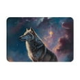 thumbnail image 1 of Rateoe Night Sky Wolf Pattern Flannel Door Mat Indoor Outdoor Entrance, Waterproof All-Weather Doormat,Fade Resistant, Low Profile Entryway Mat 16x24in, 1 of 7
