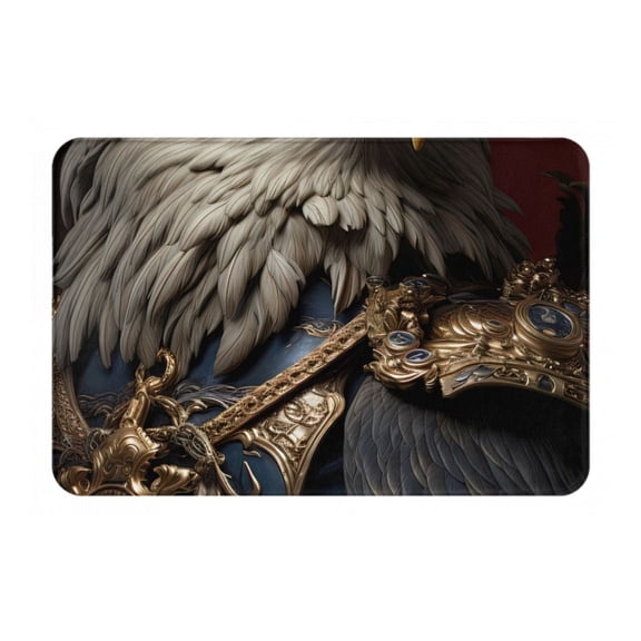 Rateoe Noble Style Bald Eagle Pattern Flannel Door Mat Indoor Outdoor Entrance, Waterproof All-Weather Doormat,Fade Resistant, Low Profile Entryway Mat 16x24in