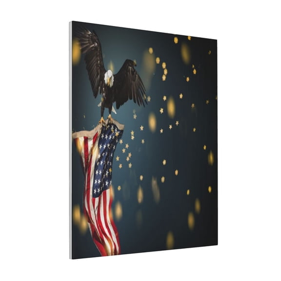 Rateoe North American Bald Eagle Pattern Decorative Picture – Unique Modern Wall Art, Ready-to-Hang Canvas Print for Home (Vertical)