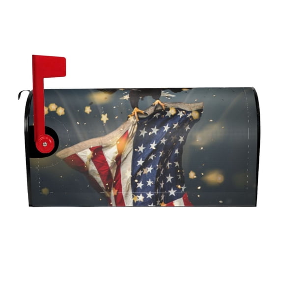 Rateoe North American Bald Eagle1 Printed Mailbox Covers - Easy to Install Fall, Winter, Spring, Summer Mailbox Cover - Weather and UV-Resistant Mailbox Decor - Mailbox Magnetic Covers-25.5x21 in