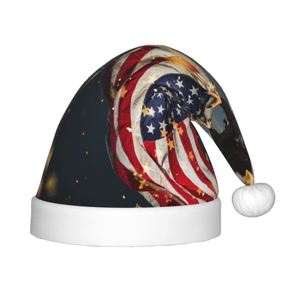 Rateoe North American Bald Eagle1 Santa Hat Confortable Christmas Hat for Christmas Party Favors Fit for Kids