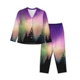 thumbnail image 1 of Rateoe Northern Lights Pattern Womens Pajamas Set Long Sleeve Sleepwear Button Down Nightwear Soft Cotton Pj Lounge Sets-Medium, 1 of 7