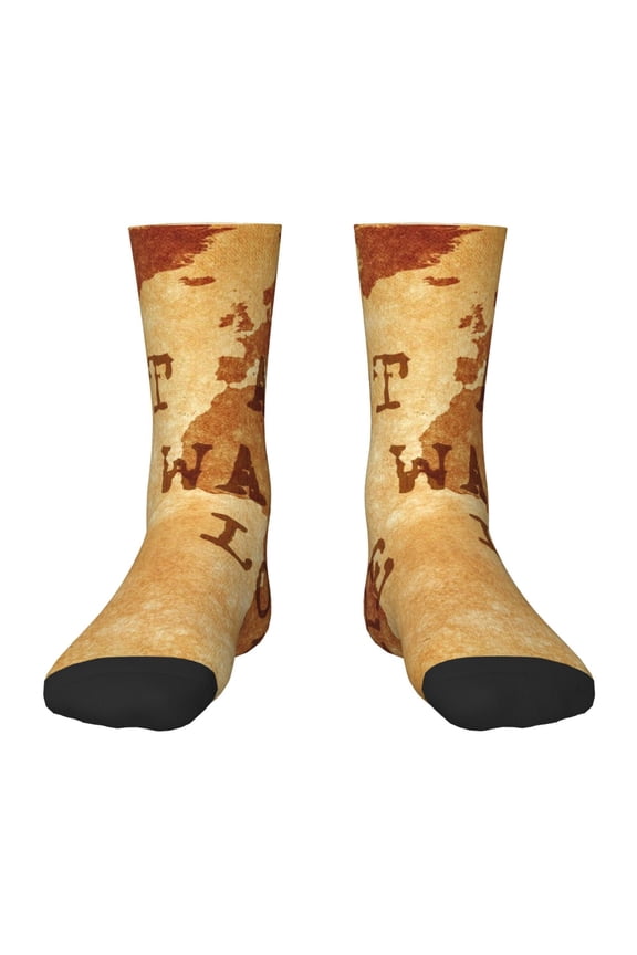 Not All Those Who Wander Are Lost2 Pattern Children's Socks, Socks Gifts ,kids Crew Soft Cotton Socks , Moisture-Wicking, Durable, Ideal for Daily Wear & Sports