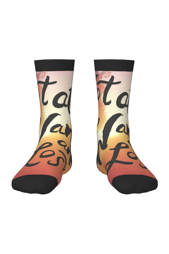 Not All Who Wander Are Lost Pattern Children's Socks, Socks Gifts ,kids Crew Soft Cotton Socks , Moisture-Wicking, Durable, Ideal for Daily Wear & Sports
