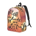 thumbnail image 1 of Rateoe Not All Who Wander Are Lost Pattern Durable Canvas Backpack for Men & Women – Stylish & Lightweight – Adjustable Straps, Multiple Pockets – Fits 15-17 Inch LaptopsMedium, 1 of 5