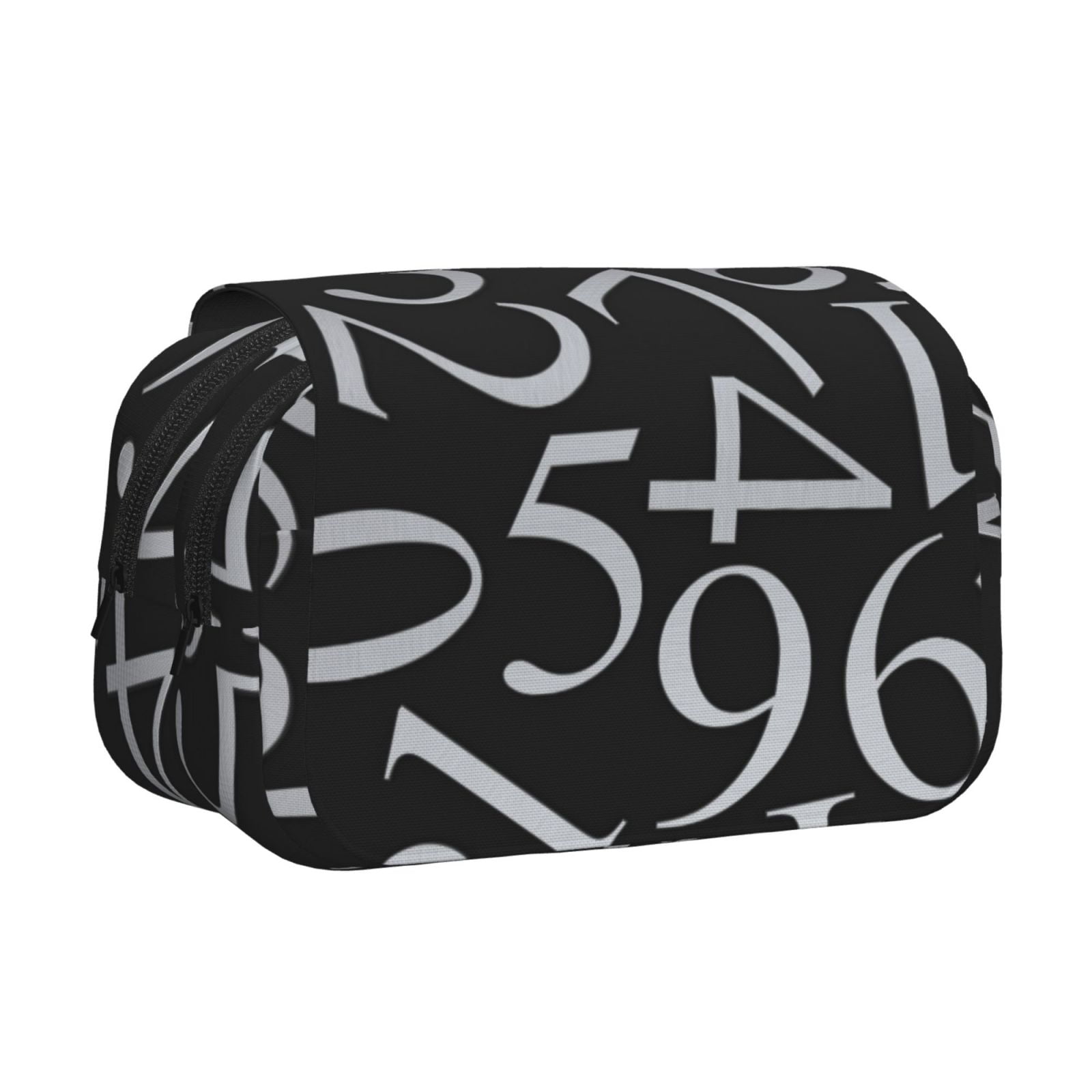 Rateoe Numbers Pattern Double Clamshell Pen Case, Storage Organizer with Two Zipper Compartments– Holds Up to 50 Pencils & Pens