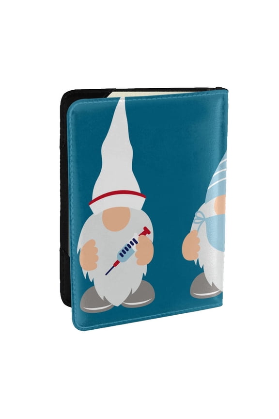Nurse Doctor Gnomes Pattern Passport Holder Wallet Leather Mulit-purpose Travel Wallet Credit Cards Case ,Passport Cover for Women Men-6.5 in