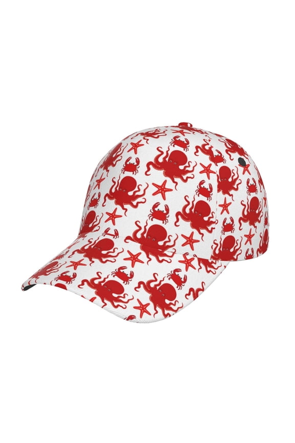 Octopus Pattern Baseball Cap Outdoor Cap Mountain Dad Hat - Unstructured Soft Cotton Cap-Adjustable UV Protection Cap
