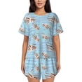 thumbnail image 1 of Rateoe Octopus Pattern Women's Short-Sleeved Pajama Set - 2 Piece Soft and Lightweight Sleepwear Set-Large, 1 of 6