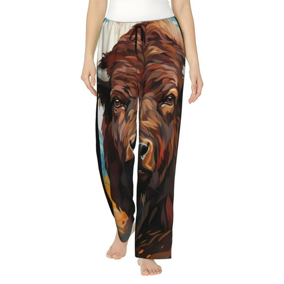 Rateoe Oil Painting Style Iceberg Yak Pattern Women’s Ultra-Soft Comfy Pajama Lounge Pants Sleepwear,Comfortable Lounge Wear,lightweight Pajamas, Casual Home Wear-Medium