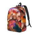 thumbnail image 1 of Rateoe Oil Paintings of Elephants Pattern Durable Canvas Backpack for Men & Women – Stylish & Lightweight – Adjustable Straps, Multiple Pockets – Fits 15-17 Inch LaptopsSmall, 1 of 5