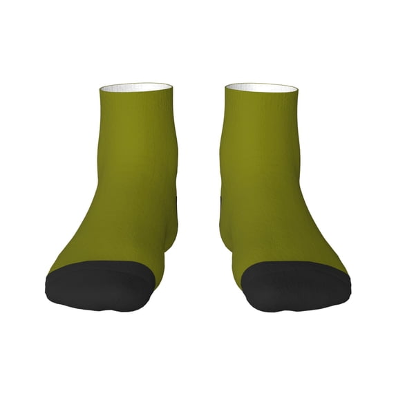 Rateoe Olive Pattern Quarter Crew Socks,Toe Seamed Ankle Socks,Cotton Cushioned Breathable Athletic Crew Sports Socks