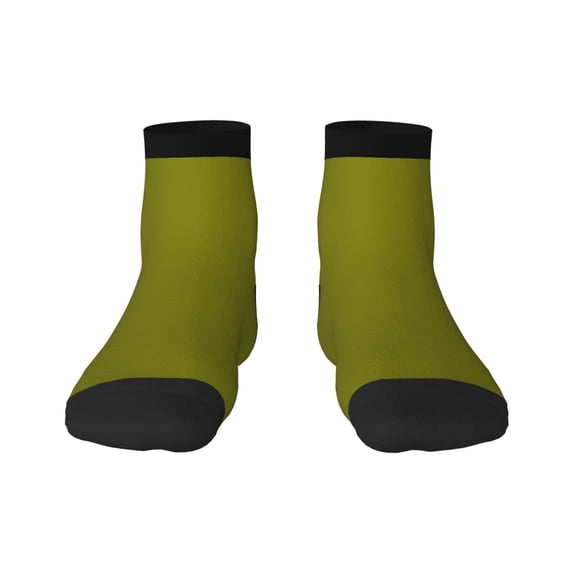 Rateoe Olive Pattern Quarter Crew Socks,Toe Seamed Ankle Socks,Cotton Cushioned Breathable Athletic Crew Sports Socks