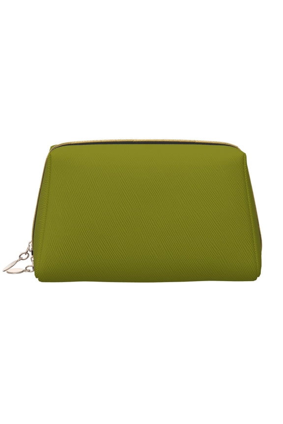 Olive for Travel Makeup Bag,Large Capacity Cosmetic Bags for Women,Waterproof Portable Pouch Open Flat Toiletry Bag Make up Organizer