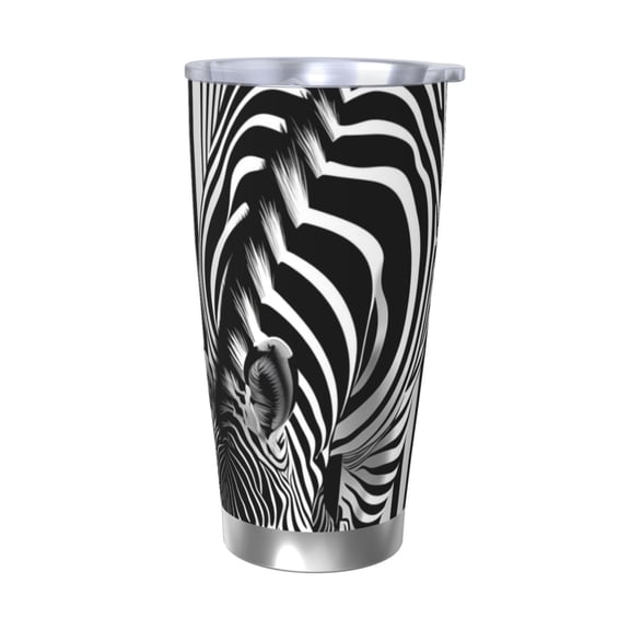 Rateoe Optical Zebra Illusion Printed Car Guy Gifts for Men Women Tumbler - 20oz/590ml Double Wall Vacuum Insulated Stainless Steel Travel Tumbler Cups with Lid & Straw-Without Straw