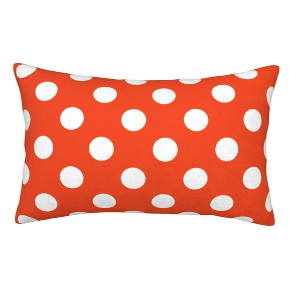 Rateoe Orange And White Polka Dot1 Pattern Decorative Pillow Case,Throw Pillow Covers,Plush Pillow Cover,Soft Pillow Case,Velvet Pillow Case-20"x30"
