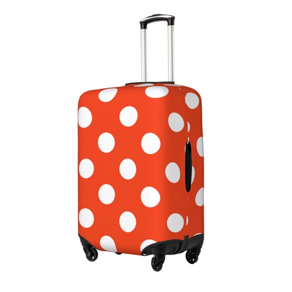 Rateoe Orange And White Polka Dot1 Printed Luggage Cover, Suitcase Protector Fits 18-32 Inch Luggage-Small