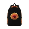thumbnail image 1 of Rateoe Orange Dalia Pattern Canvas College Laptop Backpack,Travel Daypack,Durable Rucksack Travel Notebook Bag School Backpack Book Bag for Men Women-Small, 1 of 7