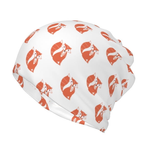 Rateoe Orange Fox Cotton Slouchy Beanie Hat for Men/Women,Lightweight Oversize Large Thin Skull Cap Night Sleeping Cap