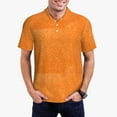 thumbnail image 1 of Rateoe Orange Glitter2 Pattern Men's Short Sleeve Polo Shirts, Golf Polo Shirts Short Sleeve Performance Moisture Wicking Dry-Small, 1 of 6