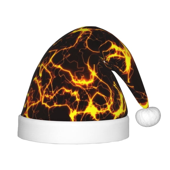 Rateoe Orange Lightning Santa Hat Confortable Christmas Hat for Christmas Party Favors Fit for Kids