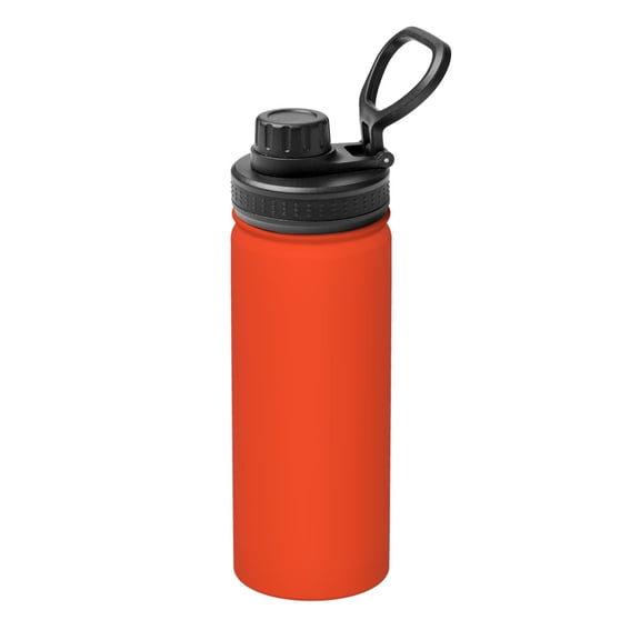 Rateoe Orange Printed 18oz Sports Insulated Water Bottle, Double-Wall Stainless Steel Kettle with Leak-Proof Cap and Carry Loop, BPA-Free for Outdoor, Gym, Camping, and Travel