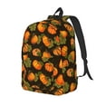 thumbnail image 1 of Rateoe Orange Pumpkin Pattern Durable Canvas Backpack for Men & Women – Stylish & Lightweight – Adjustable Straps, Multiple Pockets – Fits 15-17 Inch LaptopsMedium, 1 of 5