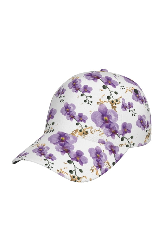 Orchids Flowers Pattern Baseball Cap Outdoor Cap Mountain Dad Hat - Unstructured Soft Cotton Cap-Adjustable UV Protection Cap