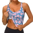 thumbnail image 1 of Rateoe Orchids Flowers Print Womens' Sports Bras Scoop Neck Sports Vest- Padded U Back Seamless High Impact Support, 1 of 7
