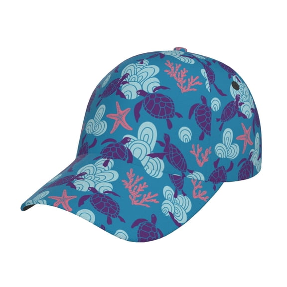 Rateoe Ornamental Turtles Pattern Mens Baseball Cap Adjustable Curved Brim Hat, Soft Cotton Sports Cap for Outdoor, Casual, and Everyday Wear, Comfortable & Breathable