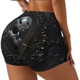 thumbnail image 1 of Rateoe Ornate Dark Skull Book Printed Power Workout Shorts for Women Tummy Control Squat Proof Ribbed Thick Seamless Scrunch Active Short-Small, 1 of 8