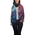 thumbnail image 1 of Rateoe Outer Space Floating Numbers And Letters Women's Traditional Scarf Wrap Tassel Shawl Fringes Neck Head Shawl Retro Scarf, 1 of 8