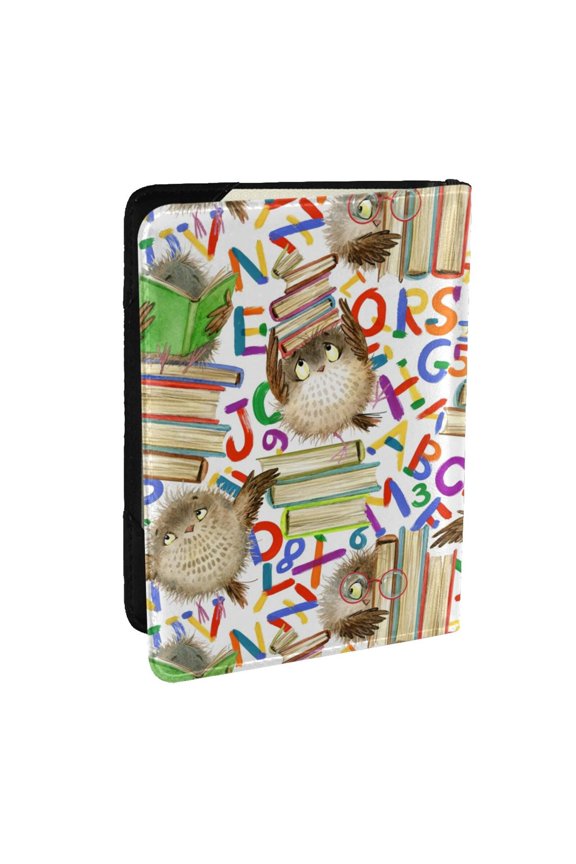 Owl Back To School Pattern Passport Holder Wallet Leather Mulit-purpose Travel Wallet Credit Cards Case ,Passport Cover for Women Men-6.5 in